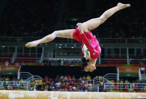 RIO DE JANEIRO, BRAZIL - AUGUST 07: Ponor Catalina of Romania performs on the balance beam during the artistic gymnastics women's qualification at the 2016 Summer Olympics in Rio de Janeiro on August 07, 2016. Okan Ozer / Anadolu Agency